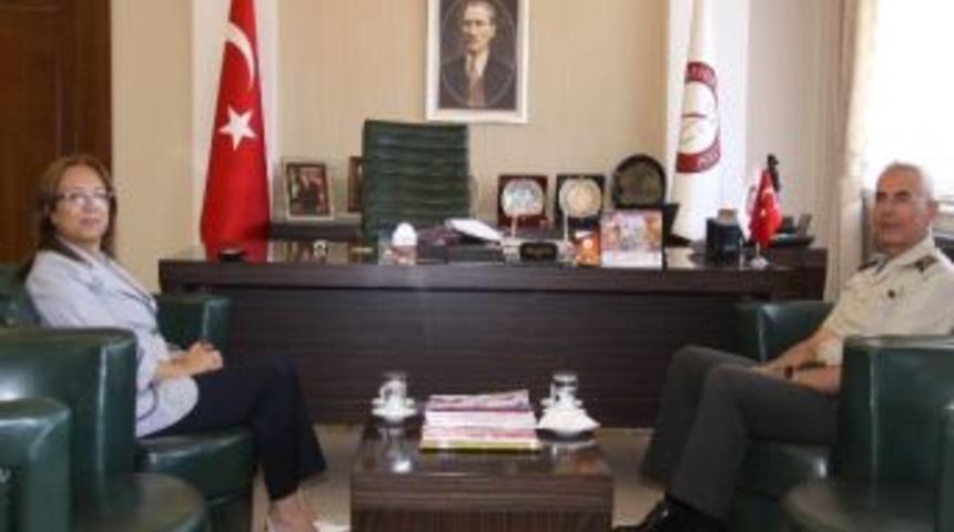 Garnizon Ve Jandarma Komutanı Ertuğrul&rsquo;dan Ne&uuml; Rekt&ouml;r&uuml;ne Ziyaret