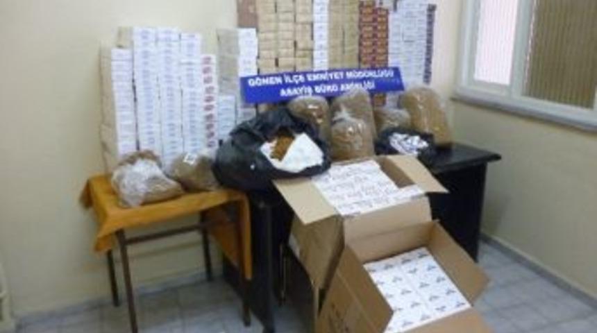 G&ouml;nen'de 5 Bin Paket Ka&ccedil;ak Sigara Ele Ge&ccedil;irildi