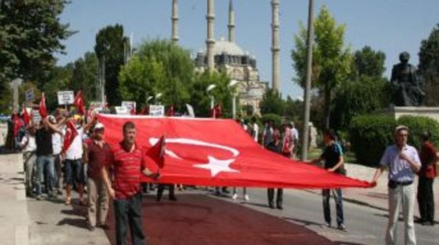 Edirne&rsquo;de Ter&ouml;re Lanet Mitingi