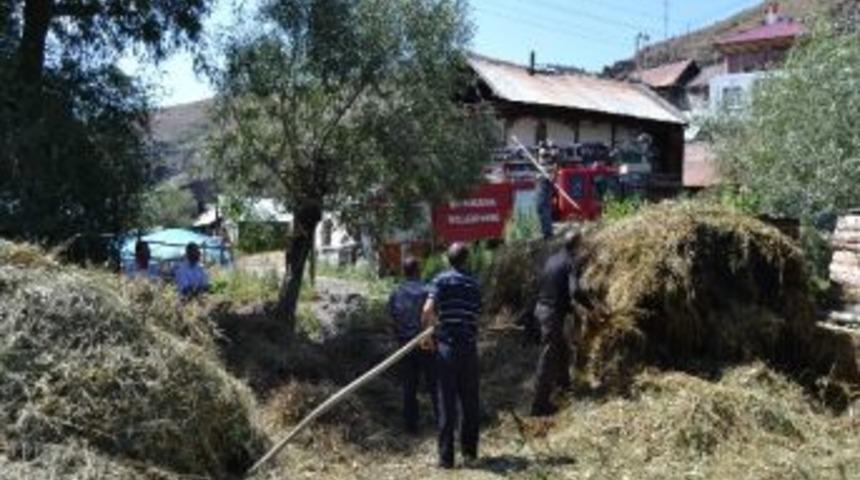 Şenkaya&rsquo;da Ot Yangını