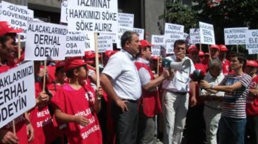 İş&ccedil;iler Kıdem Tazminatları I&ccedil;in Eylem Yaptı