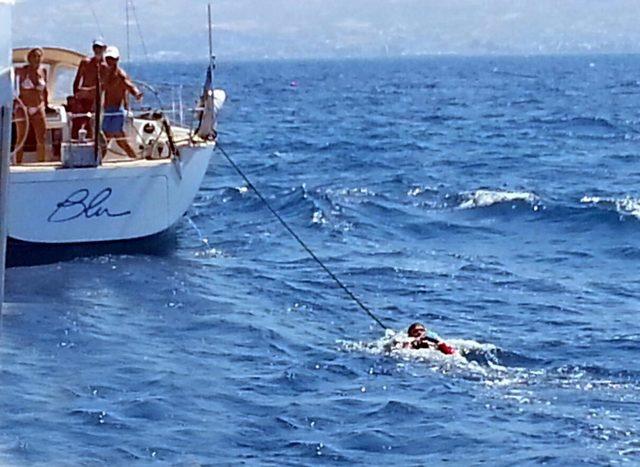 Lastik botla İstanköy Adası'na kaçmak isterken yakalandılar