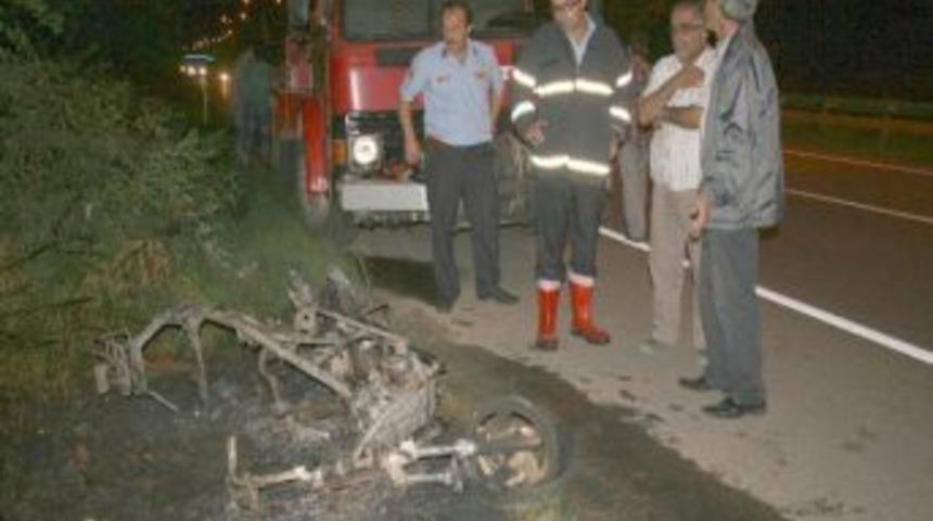 &Uuml;nye'de Motosiklet Yangını
