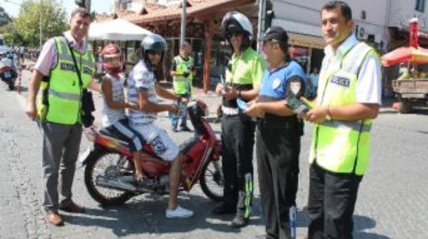 Motosikletlilere Kask Uyarısı
