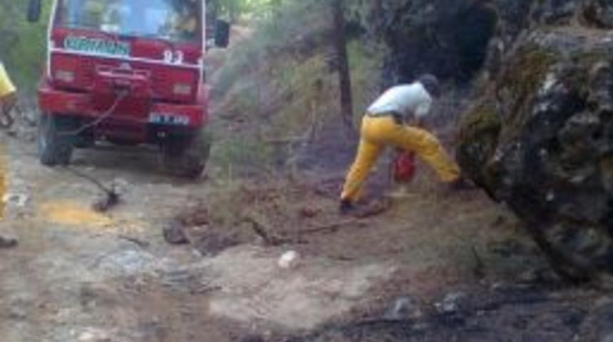 G&ouml;rdes&rsquo;te &Ccedil;ıkan Yangında 1 Hektarlık Orman K&uuml;l Oldu