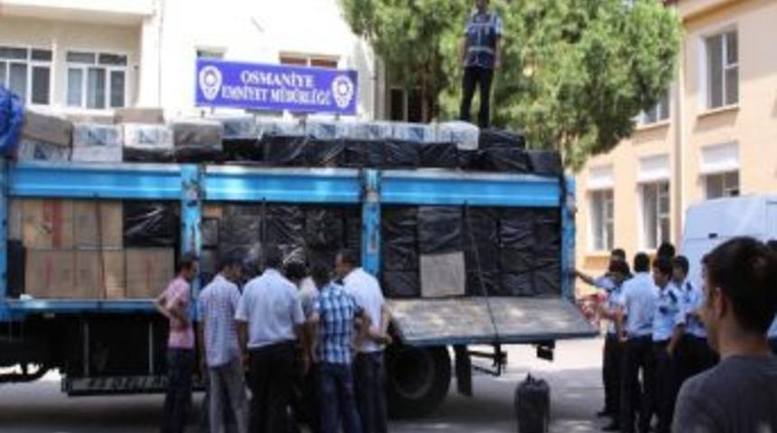 Osmaniyede 315 Bin 258 Paket Ka&ccedil;ak Sigara Ele Ge&ccedil;irildi