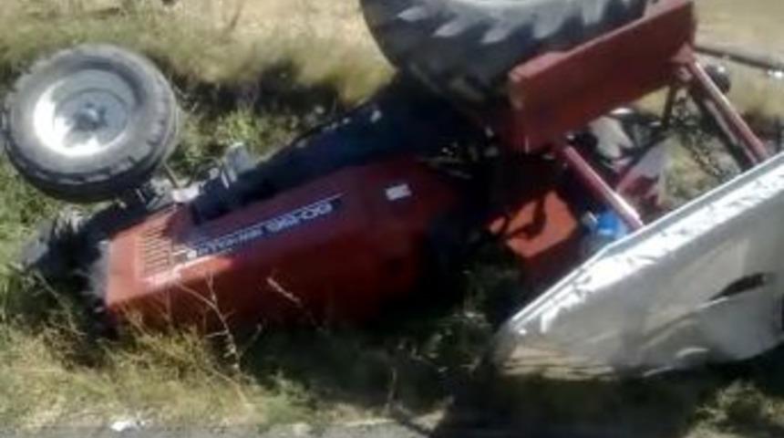 Kağızman paslı yolunda trakt&ouml;r devrildi 1 &ouml;l&uuml;