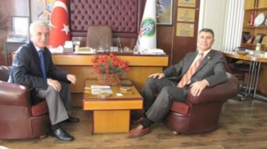 &Ouml;demiş Kaymakamı Abdullah D&ouml;lek, Başkan Keskin&rsquo;i Ziyaret Etti