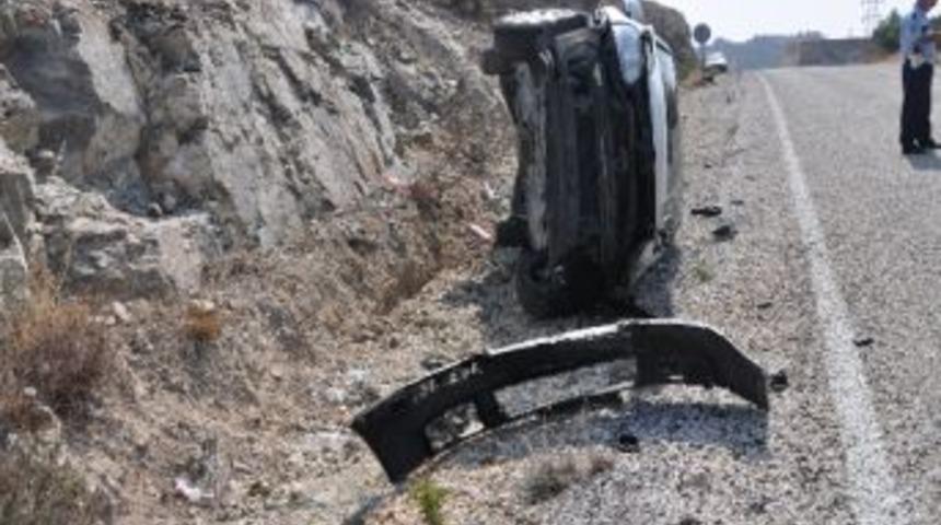 Takla Atan Otomobilden Yara Almadan Kurtuldu
