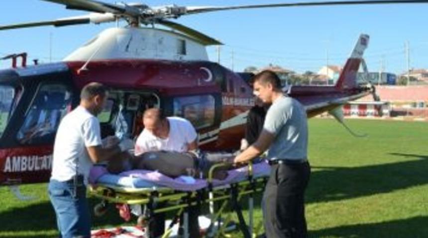 Kalp Krizi Ge&ccedil;iren Hastaya Hava Ambulansı Yetişti