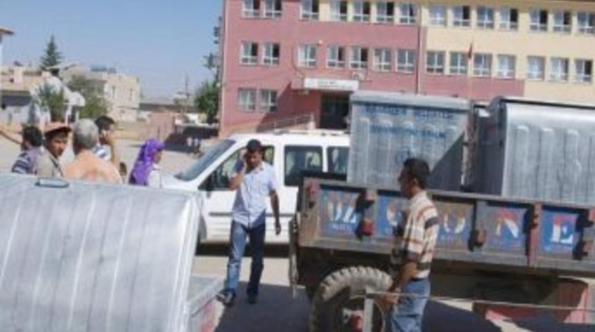 Viranşehir’deki Okullara Konteynır Dağıtıldı