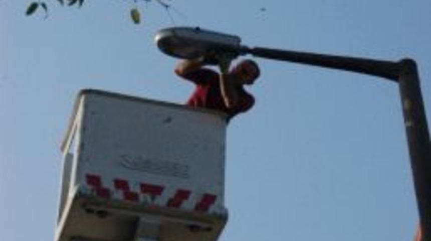 Lapseki&rsquo;de Sokak Lambaları Değiştiriliyor