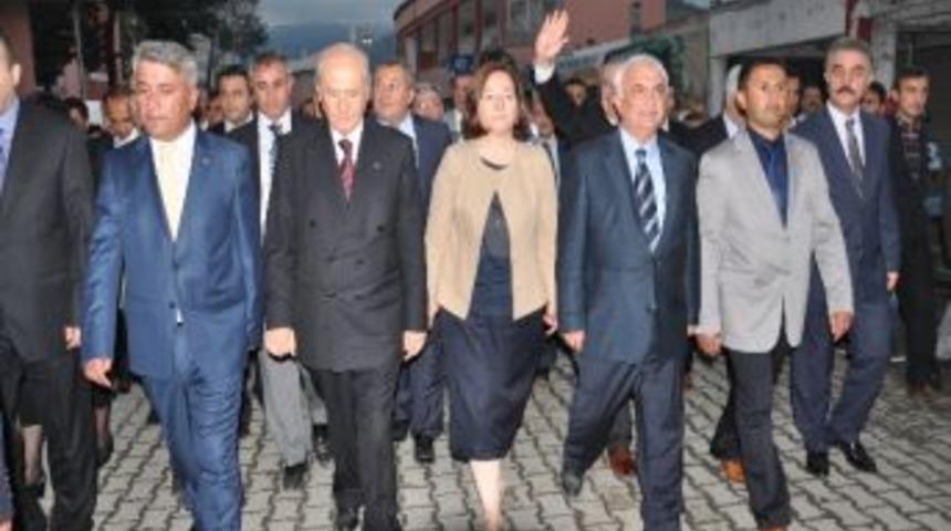 Mhp Lideri Bah&ccedil;eli, Ala&ccedil;am'da Temel Atma T&ouml;renine Katıldı
