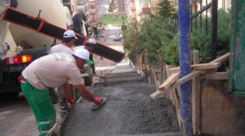 &Ccedil;ankaya'da Dik Sokaklara Merdiven Yapılıyor