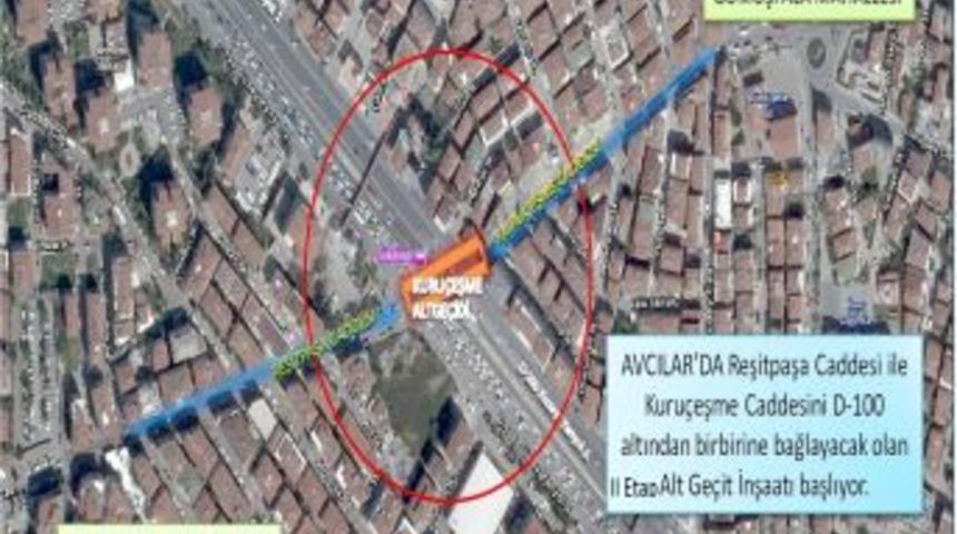 Avcılar-Kuru&ccedil;eşme Alt Ge&ccedil;itinde, Ikinci Etap &Ccedil;alışmaları Başlıyor