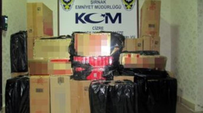 Cizre'de 17 Bin Paket Ka&ccedil;ak Sigara Ele Ge&ccedil;irildi