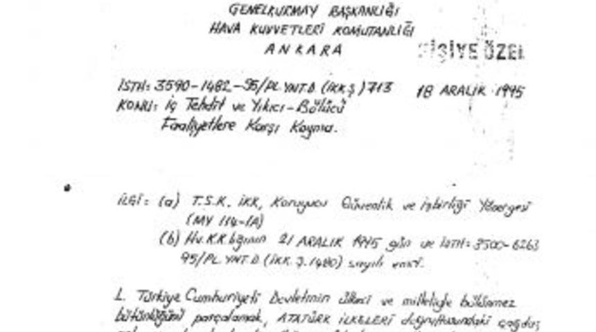 28 Şubat'ın 'Sivil Batı &Ccedil;alışma Grubu' Ortaya &Ccedil;ıktı
