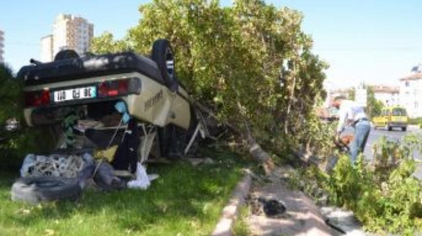 Takla Atan Otomobil Ağaçları Yerinden Söktü