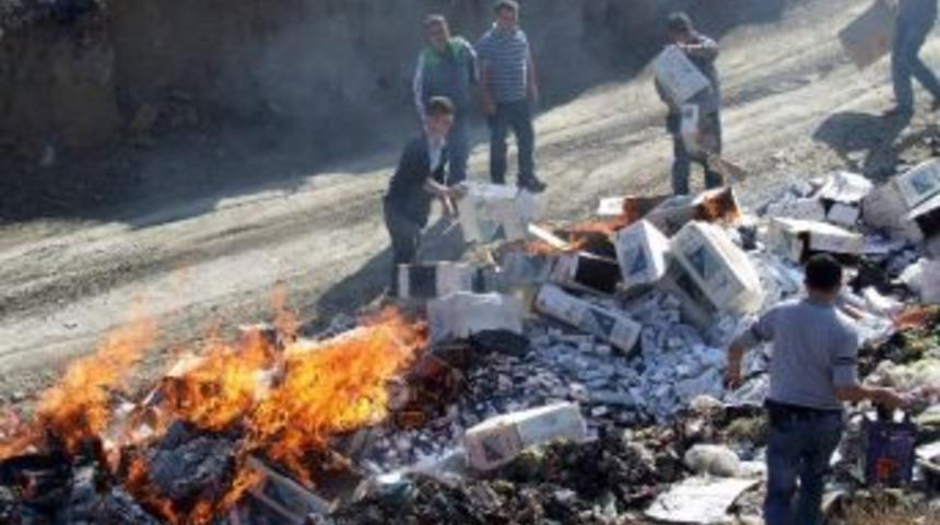 Kaçak Sigaralar İmha Edildi