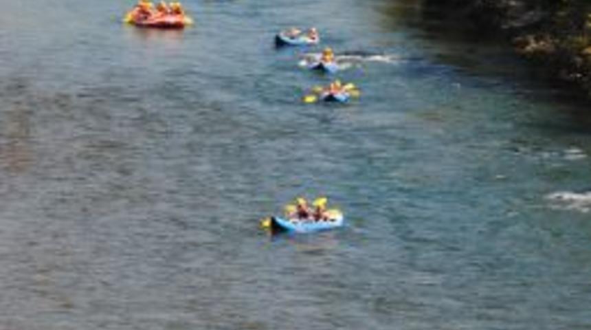 K&ouml;pr&uuml;l&uuml; Kanyon'da Rafting Su Sporu Sezonu Kapanıyor