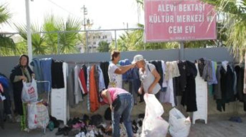 Didim&rsquo;de Bağışlanan Giysiler &Uuml;cretsiz Dağıtıldı