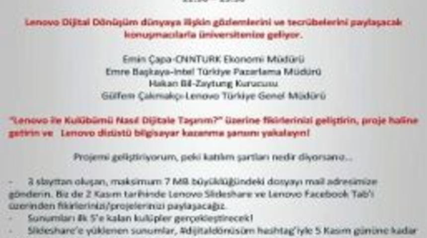 Lenovo Kobi'lere Ve &Uuml;niversitelilere Dijital D&uuml;nyayı Anlatıyor
