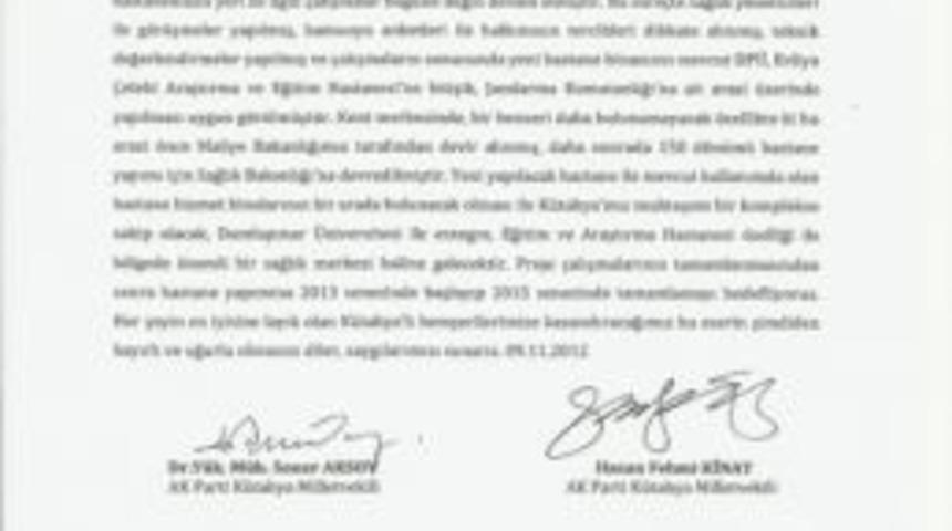 K&uuml;tahya'nın Yeni Hastanesi 2015 Yılında Tamamlanacak