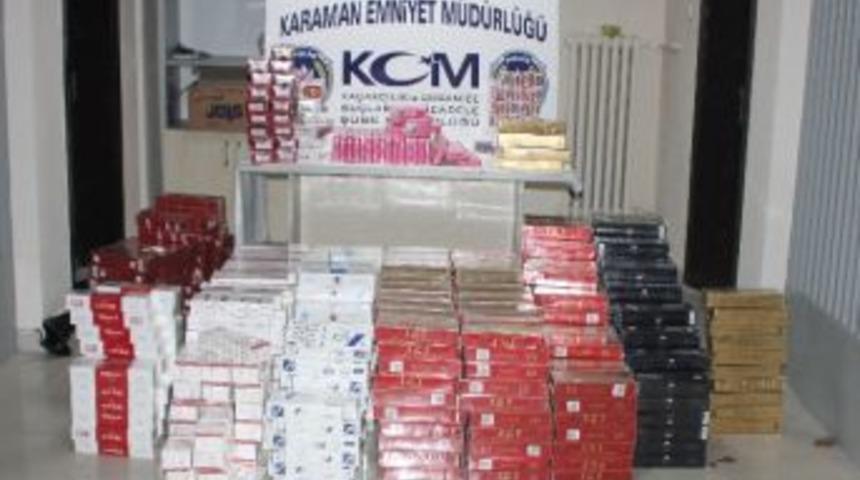 Karaman&rsquo;da Ka&ccedil;ak Sigara Operasyonu