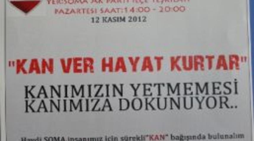 Soma Ak Parti&rsquo;den Kızılay&rsquo;a Kan Bağışı