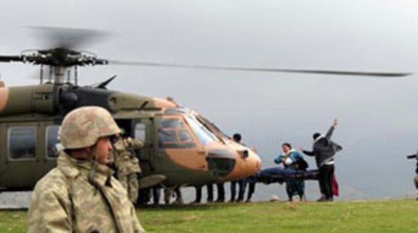 Ter&ouml;ristlerin cenazesi helikopterle taşındı