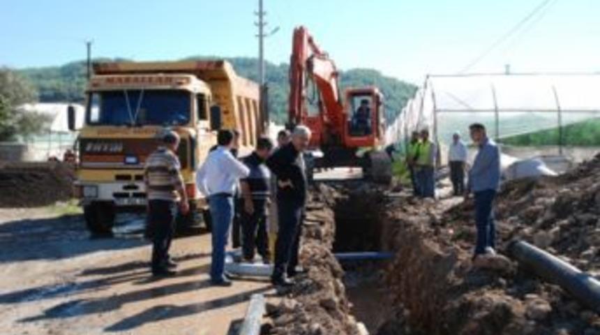 Kumluca belediyesinden alt yapı &ccedil;alışması