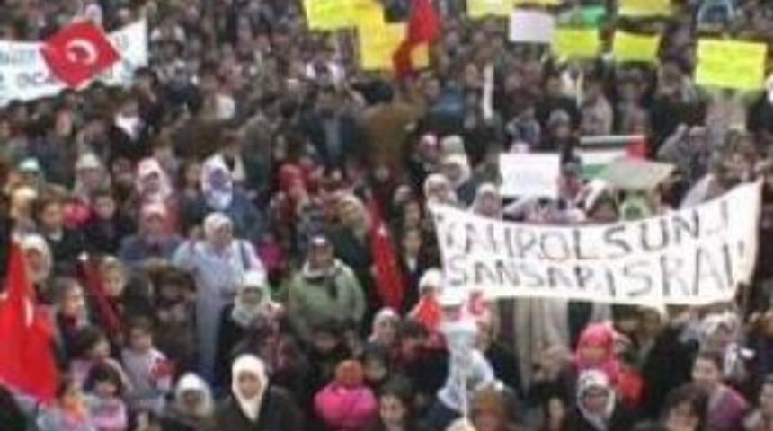 Urfa&rsquo;da İsrail&rsquo;e lanet eylemi