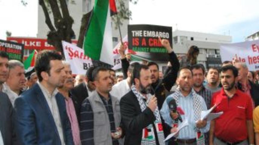 Antalya&rsquo;da Gazze'ye Saldıran İsrail Protesto Edildi