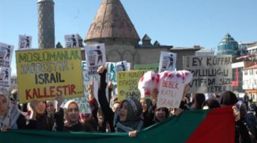 Erzurum&rsquo;da İsrail Protestosu