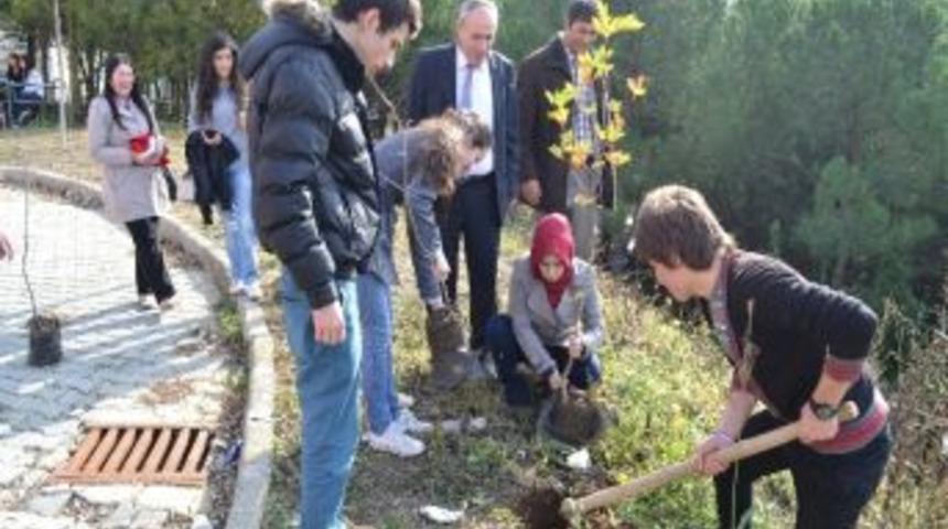 &Uuml;niversite &Ouml;ğrencilerinden Ağa&ccedil; Dikimi Projesi
