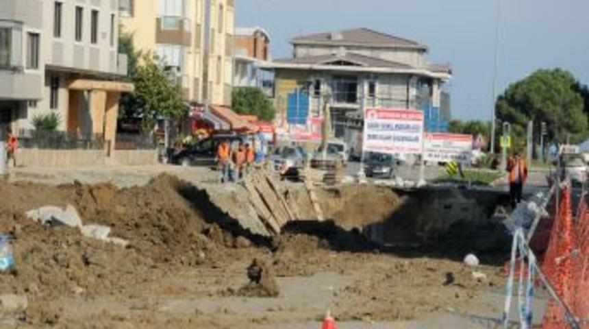 Atakum, Dere Islah &Ccedil;alışması Nedeniyle Şantiyeye D&ouml;nd&uuml;