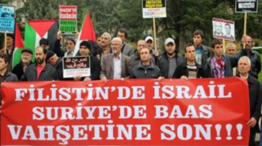 Gazze&rsquo;ye D&uuml;zenlenen Saldırılar Amasya'da Protesto Edildi