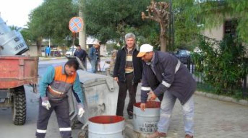 S&ouml;ke&rsquo;de K&uuml;l Bidonları Konuldu