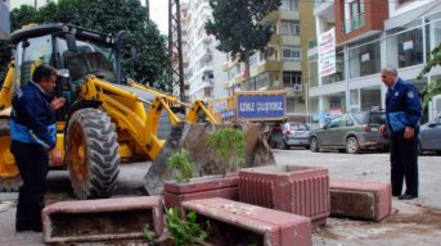 &lsquo;kaldırım işgaline&rsquo; anında m&uuml;dahale