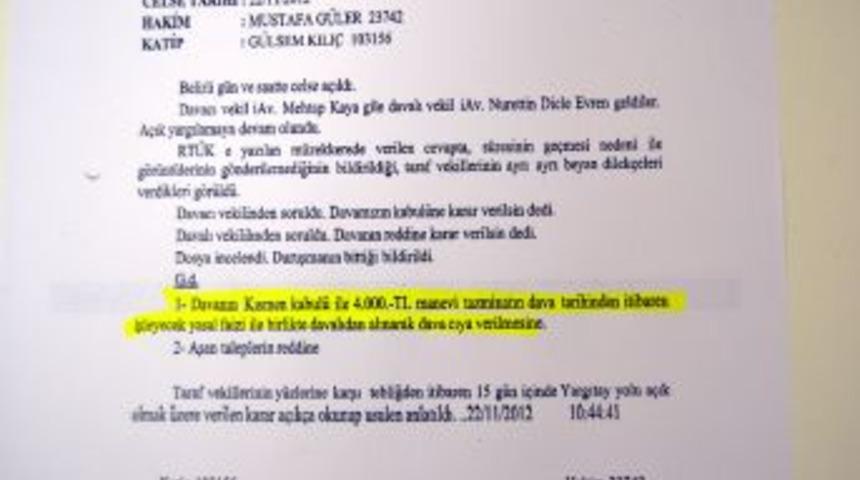 Kılı&ccedil;daroğlu 4 Bin Liralık Tazminata Mahkum Oldu