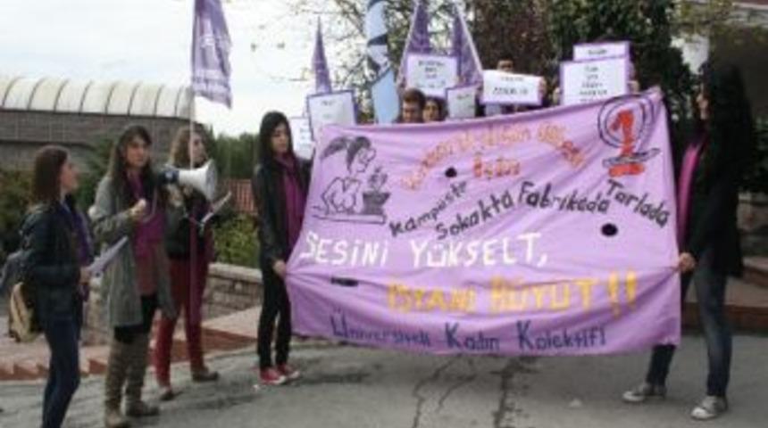 &Uuml;niversiteli Kadın Kolektiflerinden, Kadın Şiddetine &ldquo;hayır&rdquo; Eylemi