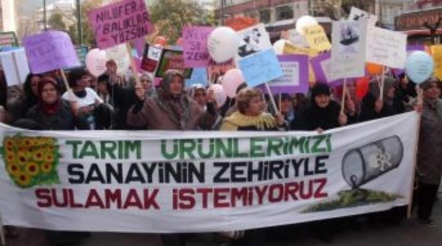 Köylü Kadınlar Zehir Akan Nilüfer Çayı İçin Yürüdü