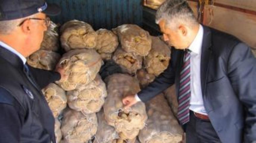 Hal &Ccedil;ıkış Belgesi Olmayan 2 Ton Patatese El Kondu