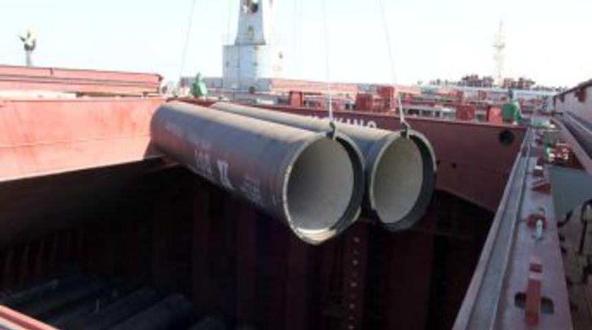 Asrın Projesi I&ccedil;in Ilk Borular Seka Limanı'na Geldi