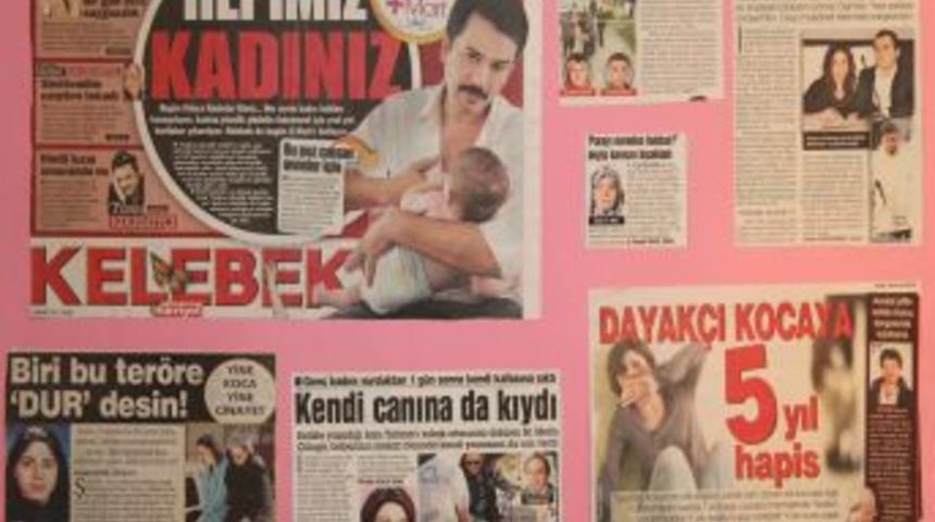 'Mor Iz'le Gazete K&uuml;p&uuml;rlerine Yanısyan Kadına Şiddet Haberleri Sergileniyor