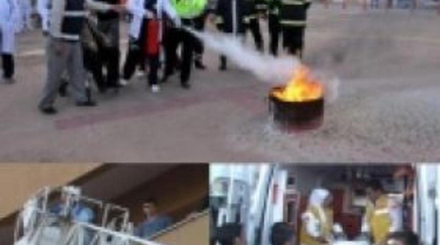 Hastanede yangın tatbikatı