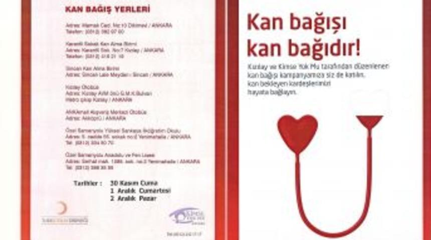 Kimse Yok Mu Derneği’nden Kan Bağışı Kampanyası