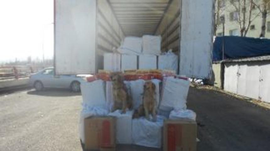 Erzurum'da Bir Tır Dolusu Ka&ccedil;ak Sigara Ele Ge&ccedil;irildi