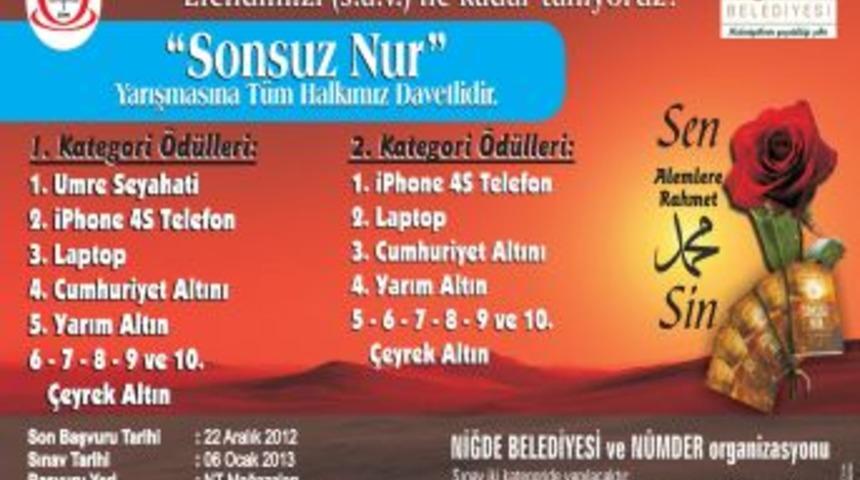 Sonsuz Nur'a Yolculuk' Adlı Yarışma D&uuml;zenlenecek