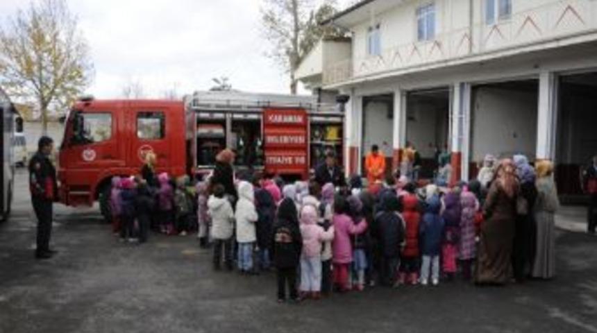 Karaman İtfaiyesinden Minik &Ouml;ğrencilere Eğitim